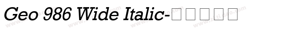 Geo 986 Wide Italic字体转换